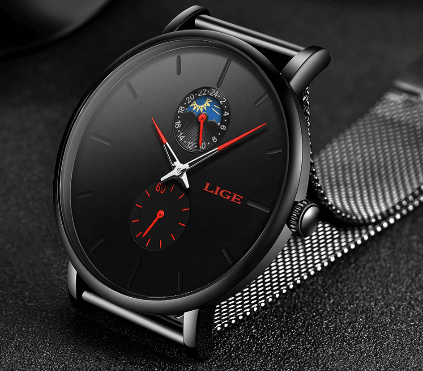 Women's Elegant Waterproof Watch With Chronometers And Braided Stainless Steel Bracelet Excellent Design Perfect Gift