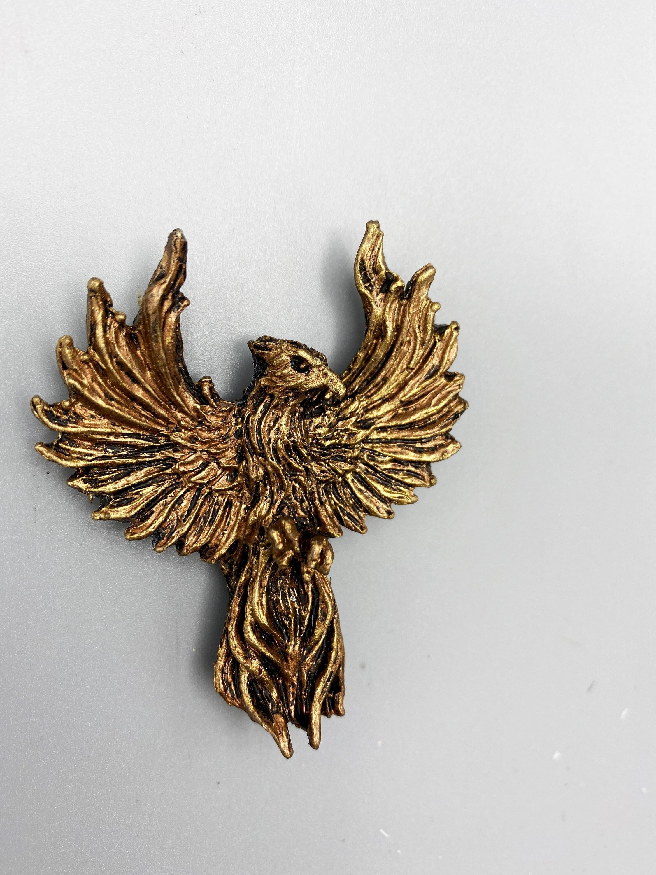 Phoenix Magnet, Hand Painted Resin Sculpture | Mythic Fantasy Decor | Phoenix  Magnet for Fantasy and Gothic Decor