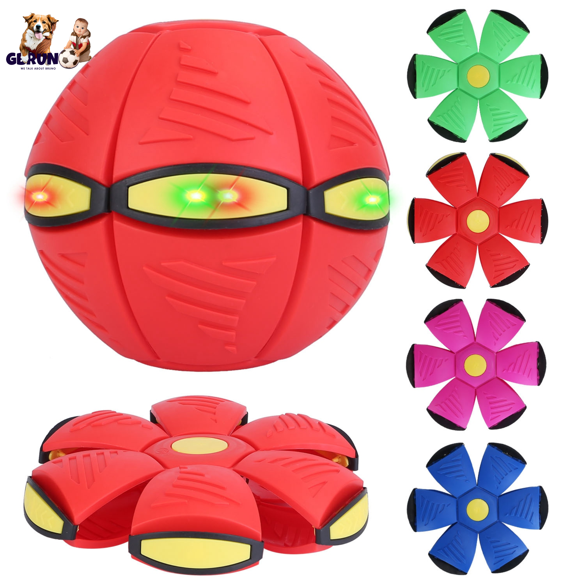 4 Pack Flying Saucer Ball Electric Colorful Flying Toy UFO Ball with LED Lights for Pet Children Outdoor Toy