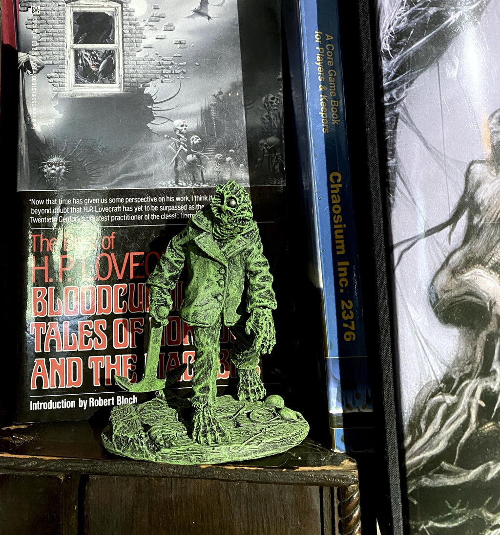 H.P. Lovecraft's Deep One Statue, Resin Sculpture | Cthulhu Mythos Monster Figurine | Lovecraftian  Creature Horror Decor and Gamer Gift