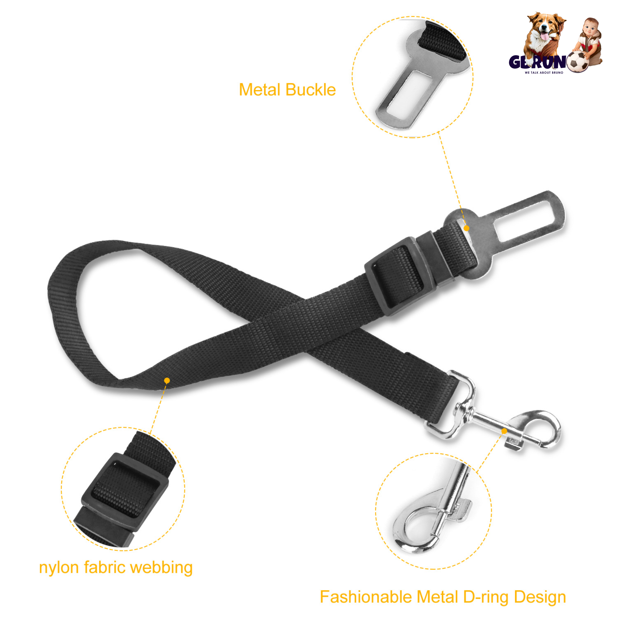 2Pcs Pet Dog Seat Belt Leash Adjustable Pet Dog Cat Safety Leads Harness Car Vehicle Nylon Fabric Seatbelt Strap