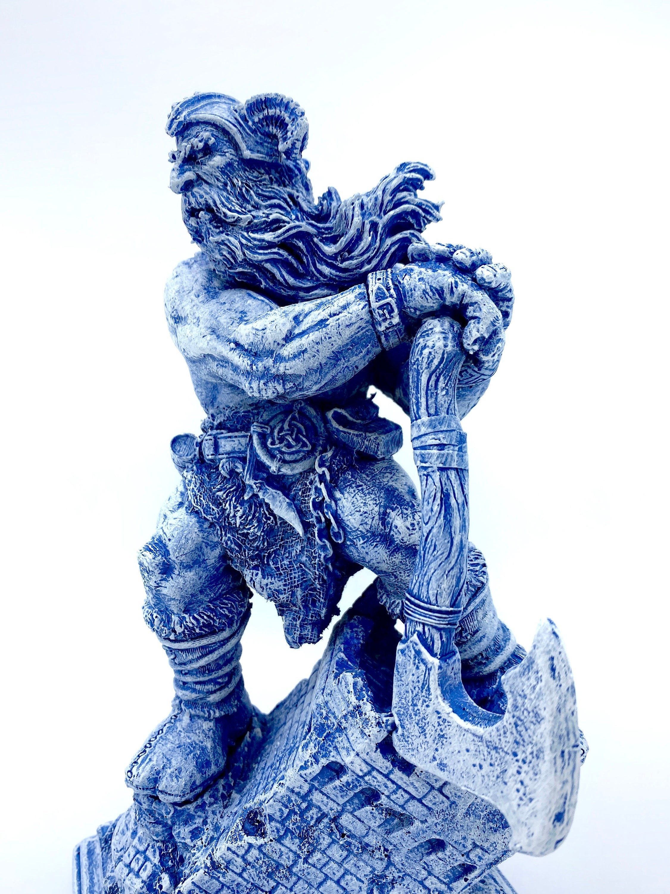 Frost Giant Statue, Hand Painted Resin Sculpture | Mythical Viking Creature Figurine | Legendary Norse Mythology Figurine. Fantasy Art Decor