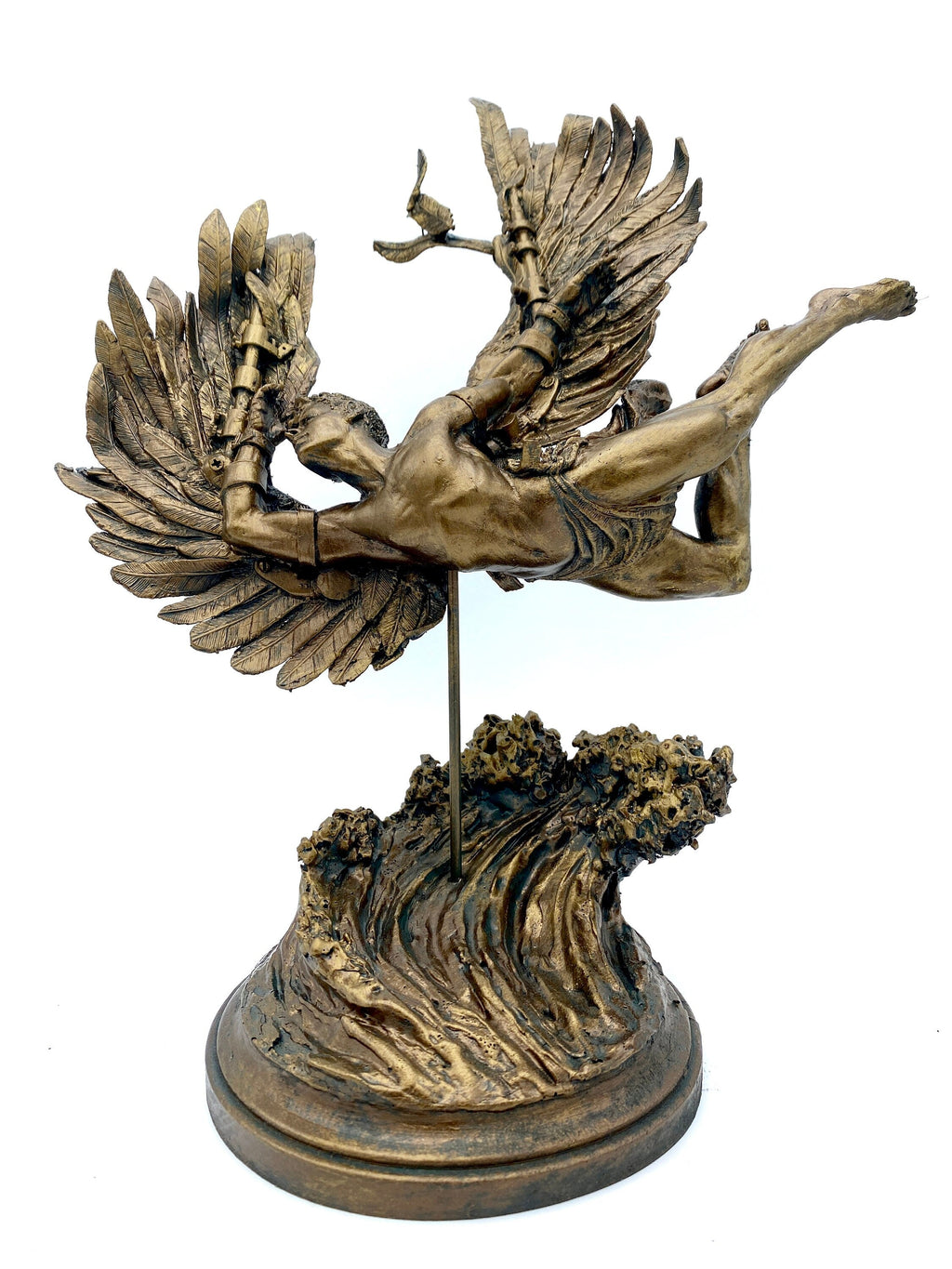 Flight of Icarus/ Fallen Angel Statue, Hand Painted Resin | Mythological Character Figurine | Myths and Legends Statue |Fantasy Art Decor