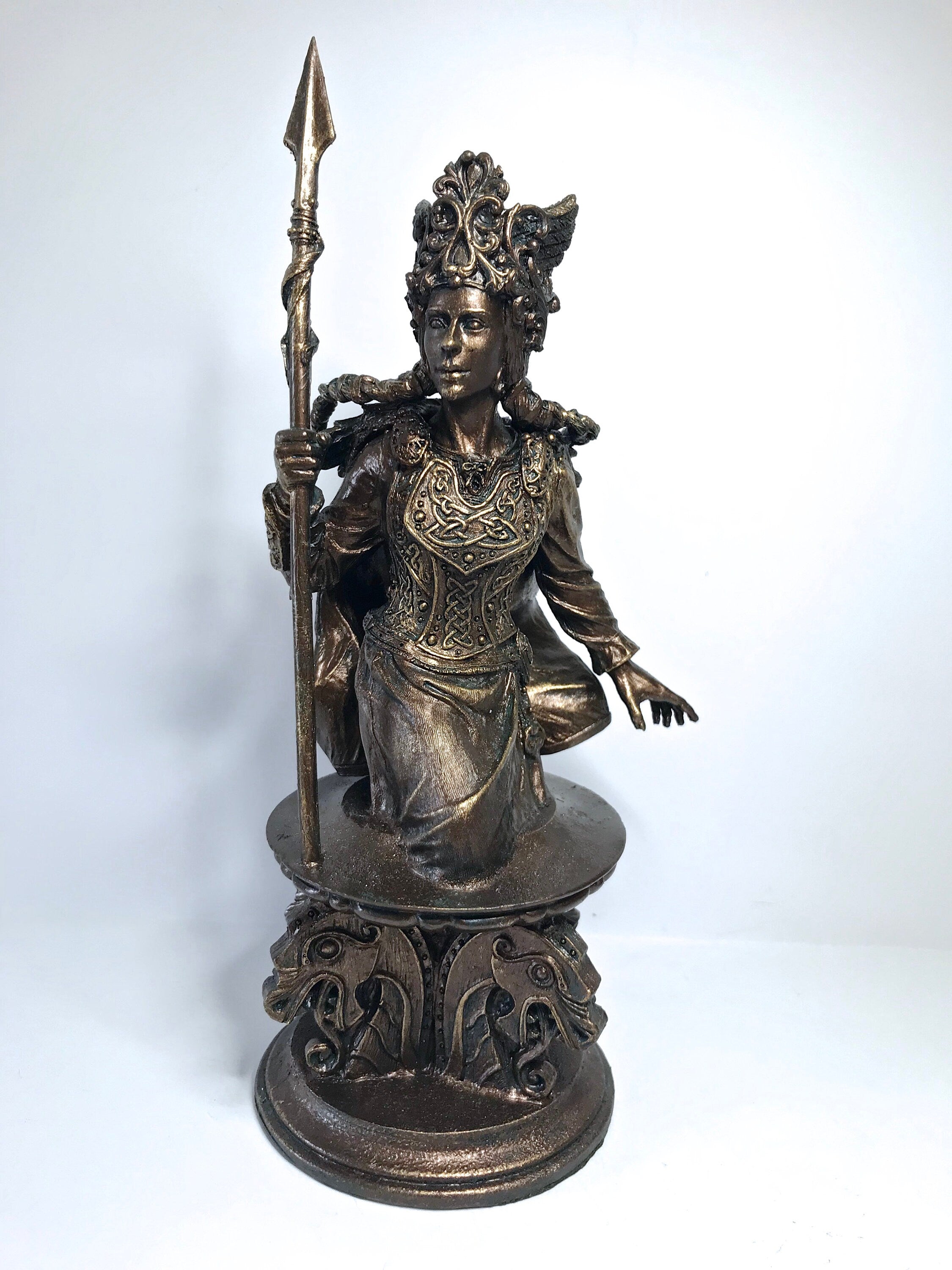 Freya Bust, Hand Painted Resin Sculpture | Norse Mythology Figurine | Myths and Legends Goddess Freya Statue, Fantasy Art Home Decor