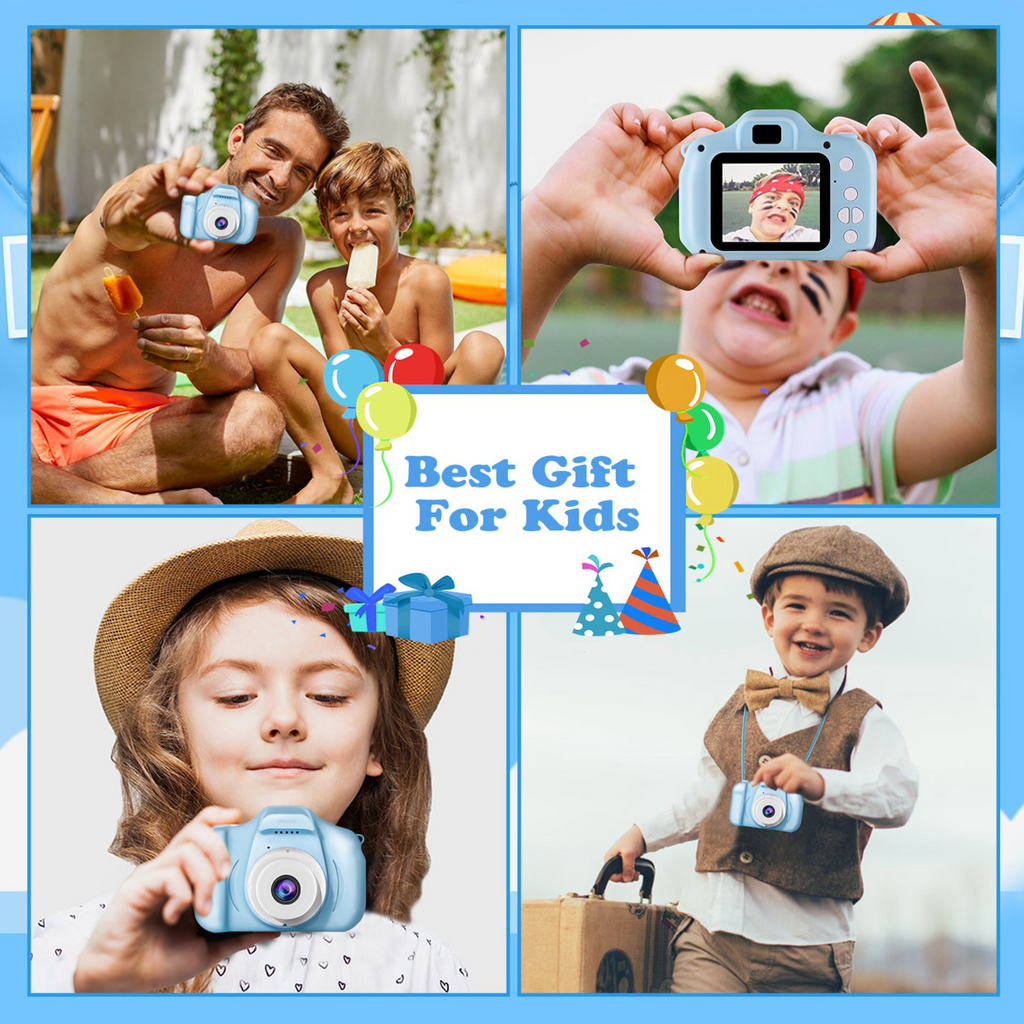 iMounTEK Kids Digital Camera w/ 2.0Ó Screen 12MP 1080P FHD Video Camera 4X Digital Zoom Games 32GB Card Supported Shockproof Child Camcorder for 3-10