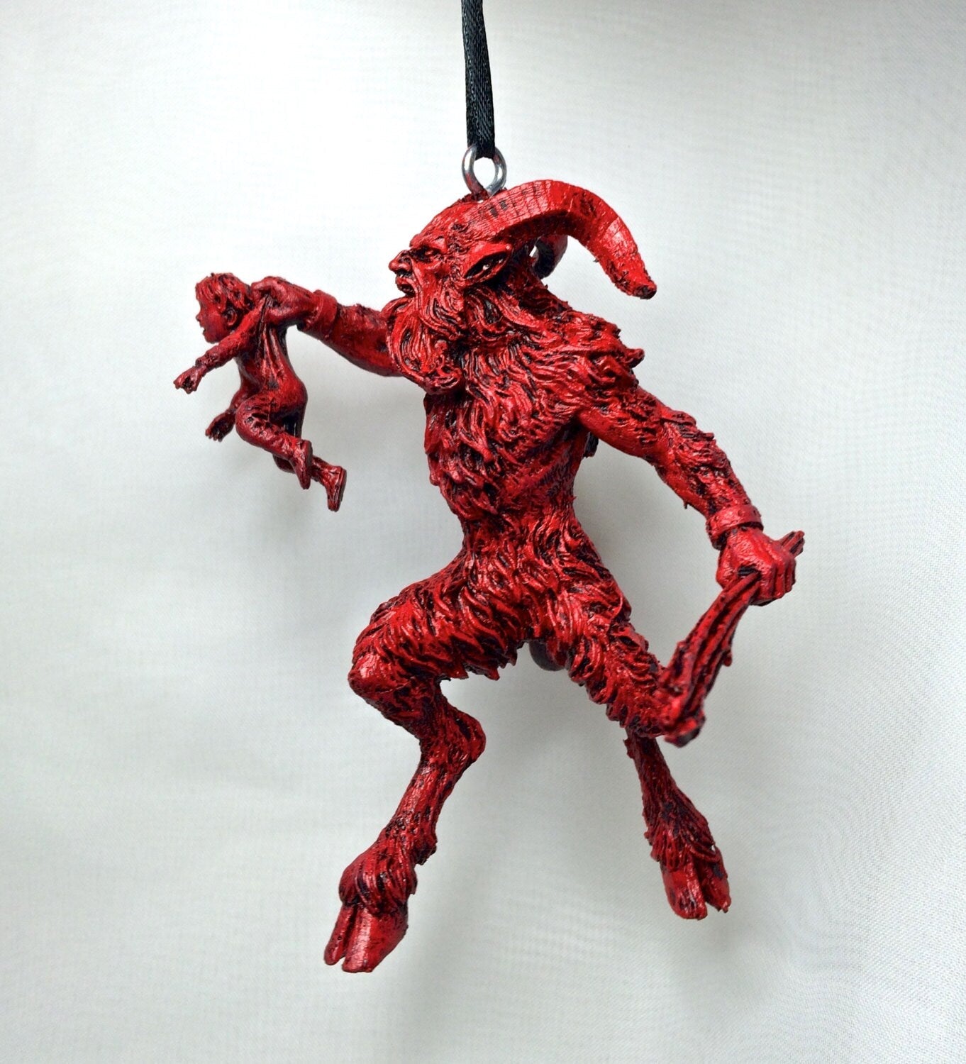 Krampus III Ornament, Hand Painted Resin Sculpture | Christmas Legend Figurine | Unique Dark Christmas Demon Ornament for Holiday Decor