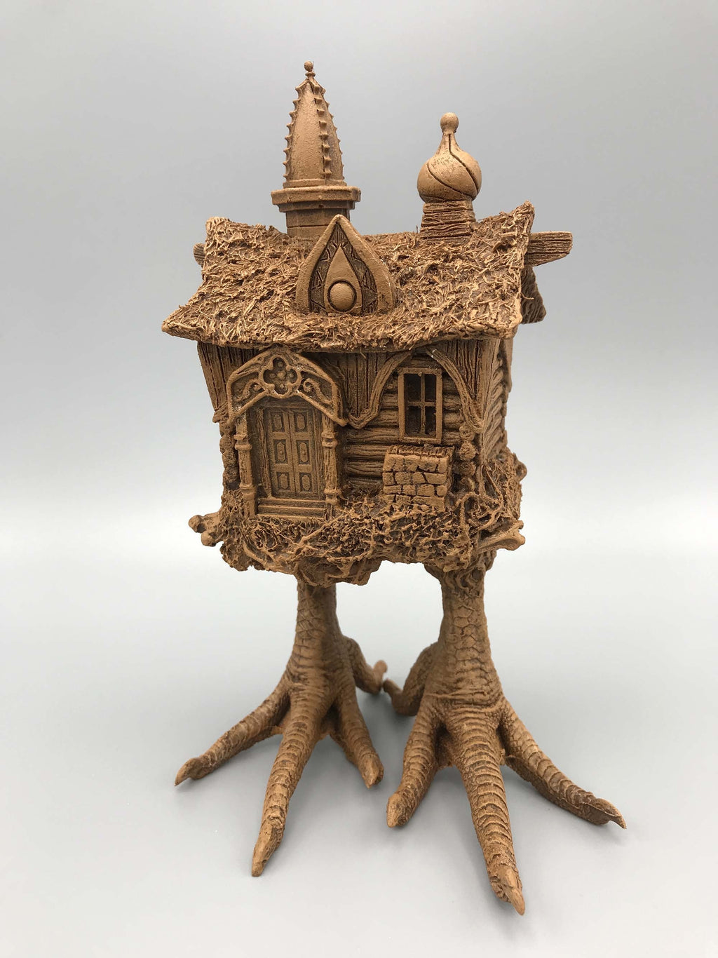 Baba Yaga Hut Statue, Hand Painted Resin Sculpture | Russian Folklore Figurine | Witch House Statue | Fantasy Art for Gothic Home Decor