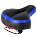 Bike Seat Water-Resistant Comfortable Bicycle Padded Saddle Wear Resistant Hollow Leather  _x000B__x000B_Seat Cushion w/ Dual Springs Reflective Strip for Mountai