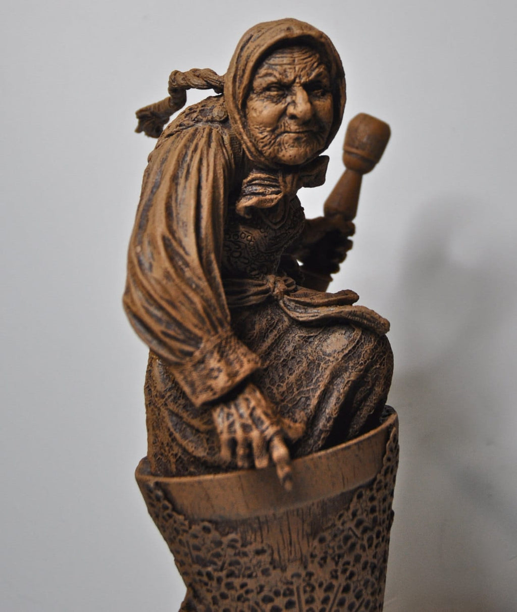 Baba Yaga, the Russian Witch Statue, Hand Painted Resin Sculpture | Slavic Folklore Crone Figurine |  Baba Yaga Art for Gothic Home Decor