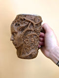 Dryad Mug, Hand Sculpted Resin Earthy Art Mug with Stainless Steel Liner| Fantasy Tree Spirit Mug, Witchy Cup Gift and Gothic Home Decor