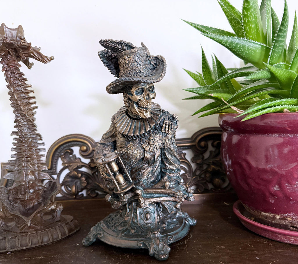Masque of the Red Death Bust, Hand Painted Resin Sculpture | Edgar Allan Poe Gothic Halloween Figurine | Literary Gift and Spooky Home Decor