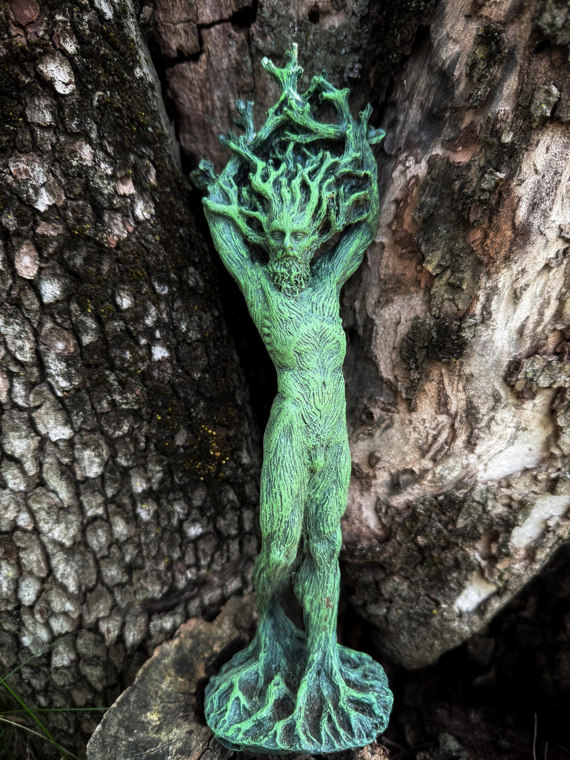 Green Man, Cernunnos Statue, 9" version, Green Finish