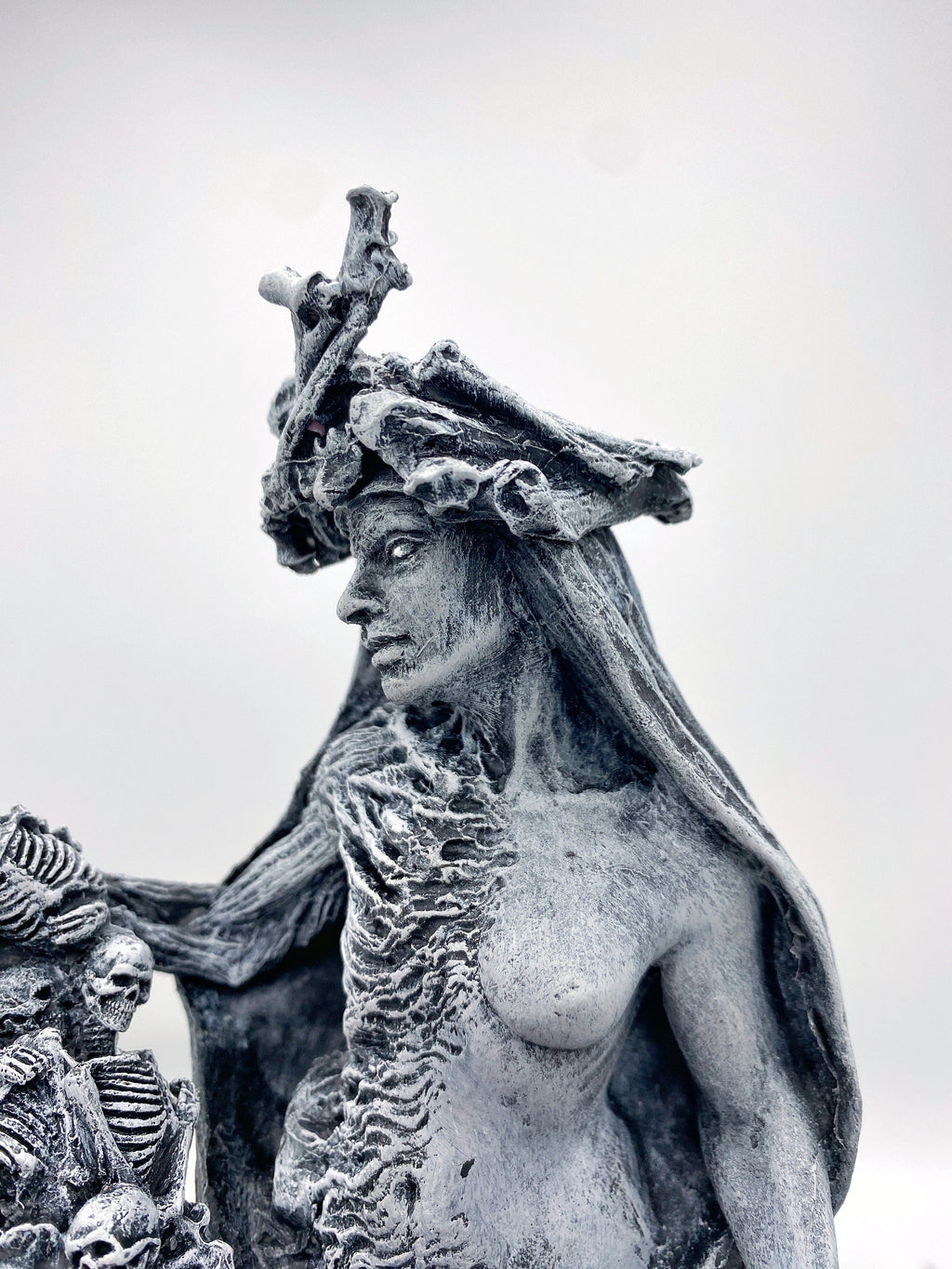 Hel, Goddess of Death and the Underworld Bust, Hand Painted Resin Sculpture | Pagan Goddess Figurine | Altar Statue for Gothic Home Decor