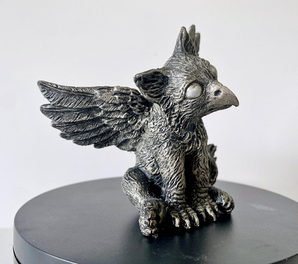 Baby Griffin Statue, Hand Painted Resin Sculpture | Mythical Creature Figurine | Unique Legendary Baby Griffin Figurine. Fantasy Art Gift
