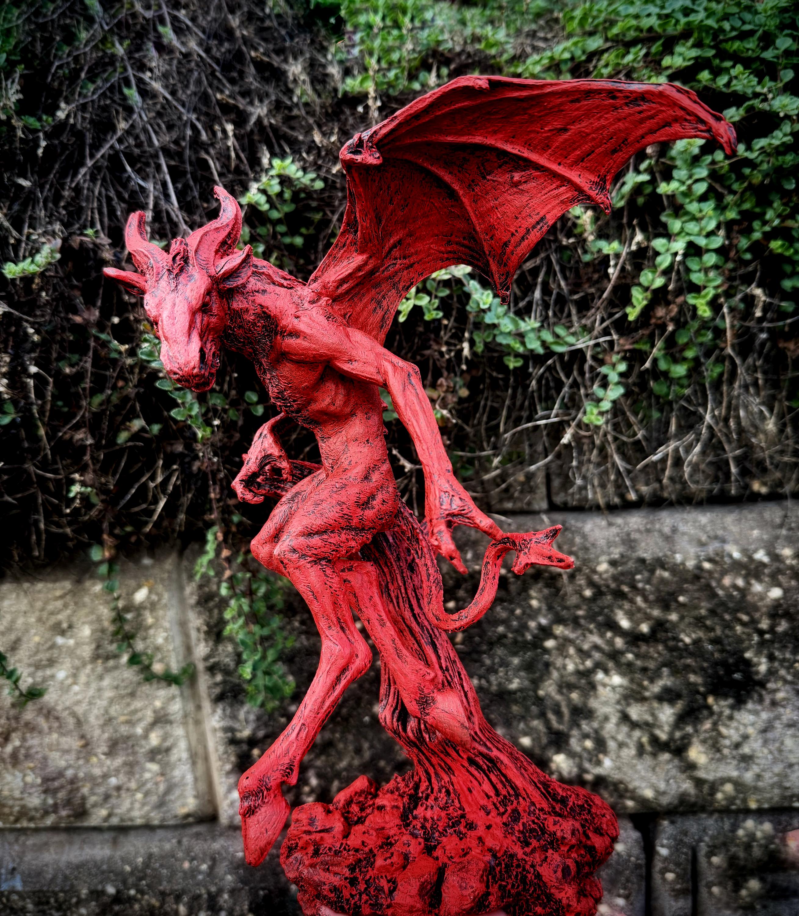 Jersey Devil Statue, Hand Painted Resin Sculpture | Cryptozoology Creature Figurine | Urban Legend Jersey Devil Monster, Gothic Art Decor