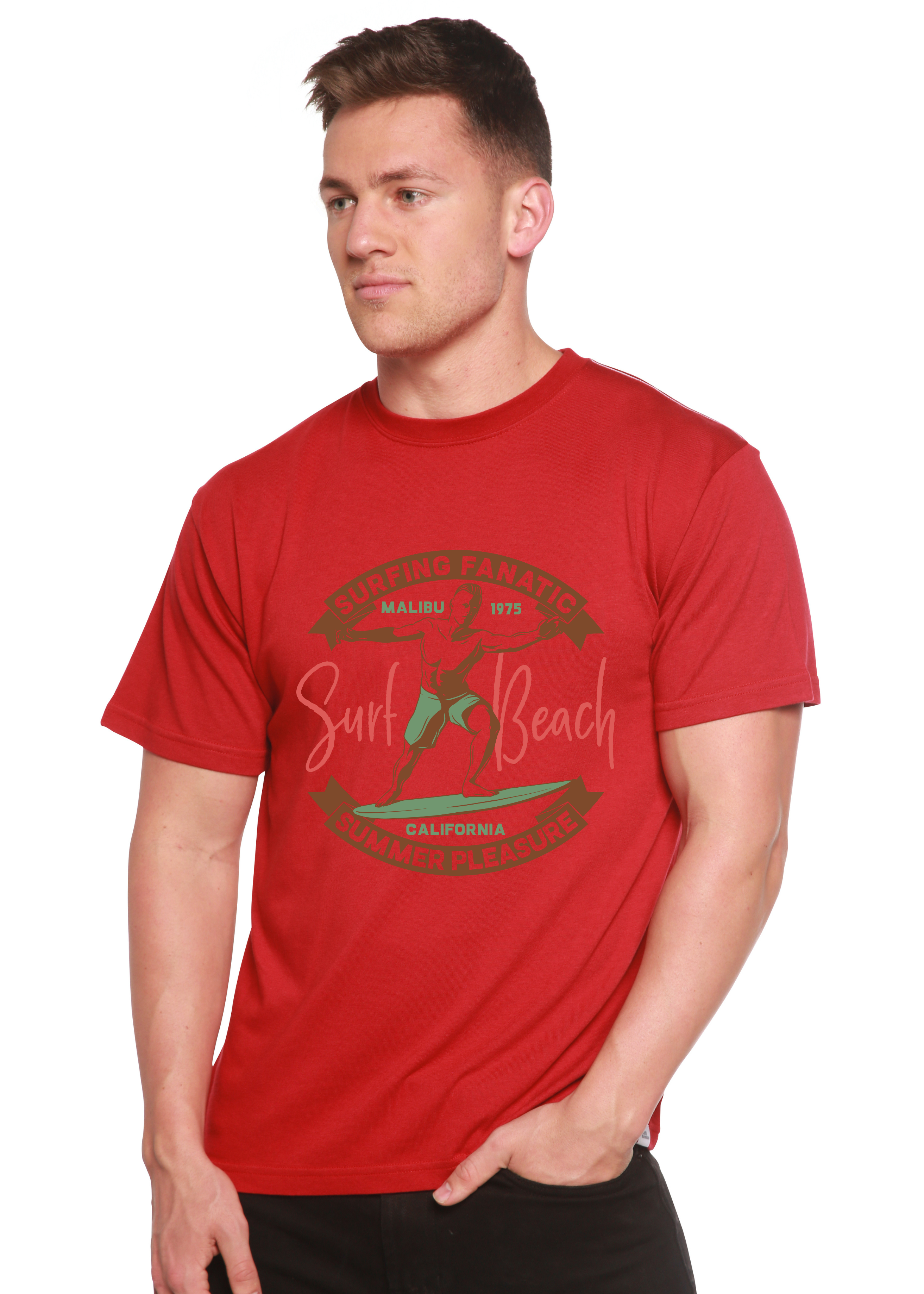 Surf Beach Men's Bamboo Viscose/Organic Cotton Short Sleeve Graphic T-Shirt