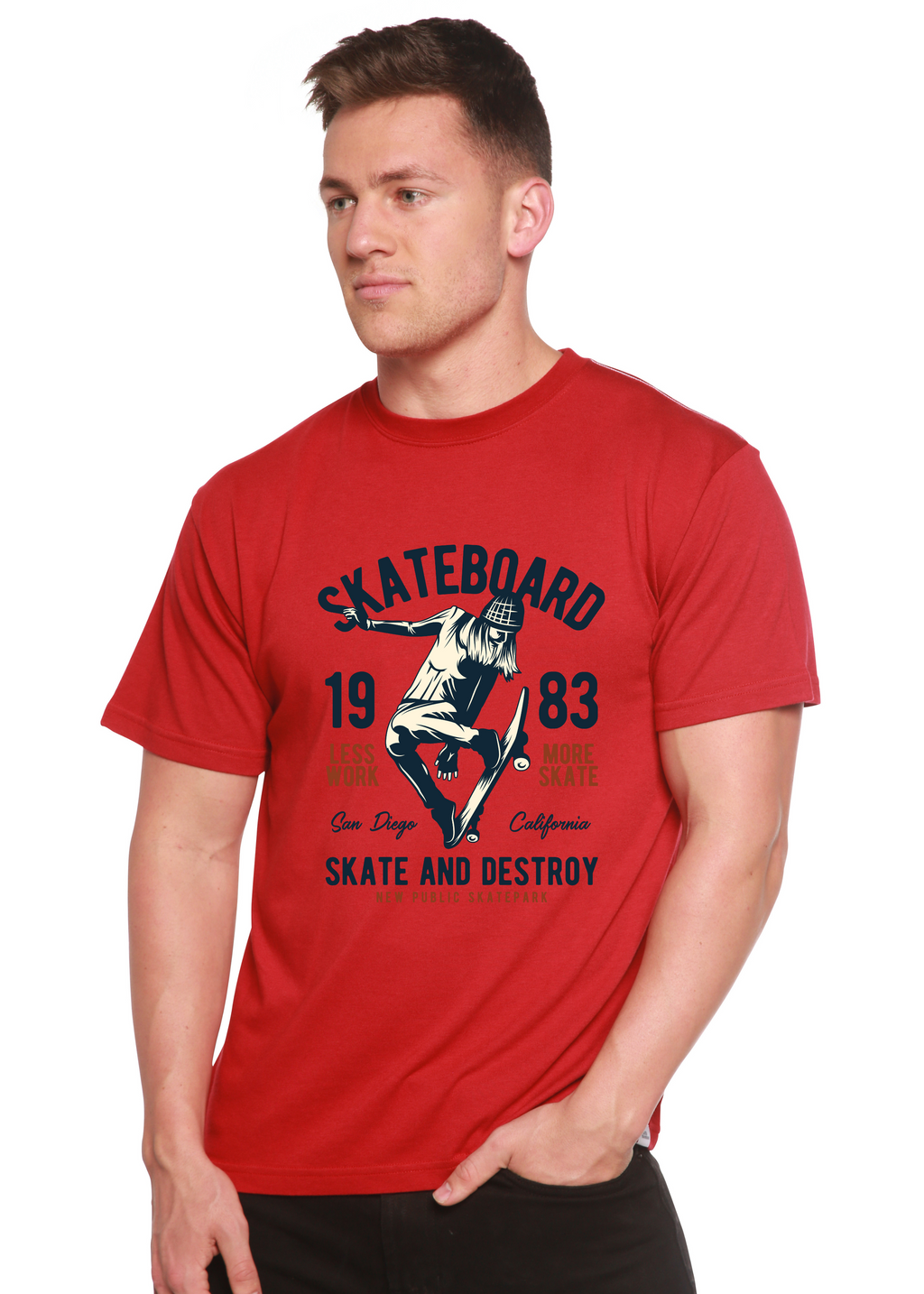 Skateboard 1983 Men's Bamboo Viscose/Organic Cotton Short Sleeve Graphic T-Shirt