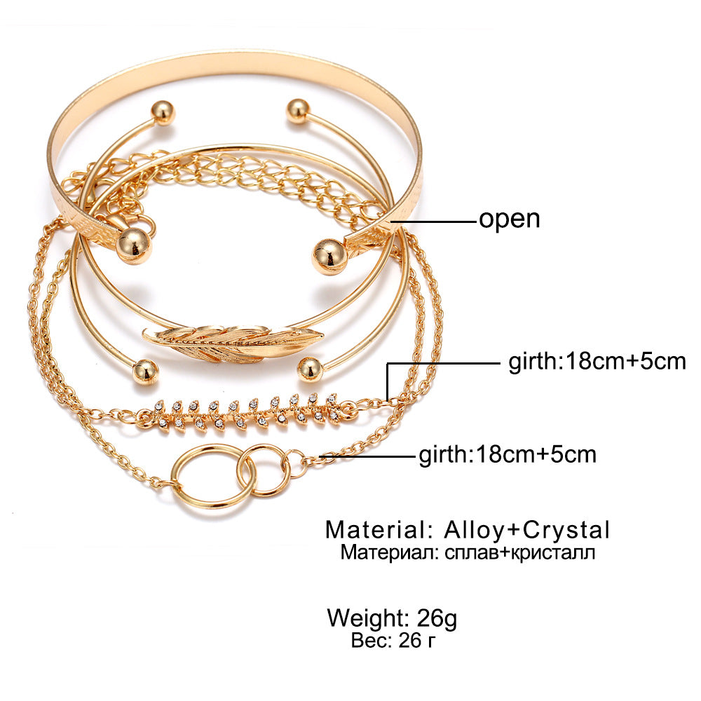 Luxury Modern Gold Crystal Elegant Woman and Lady Brecelets in Sets of  5Pcs/sett for Women Punk Boho Beach Bangle Jewelry Gift