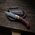 Crimson Ridge Damascus Folding Knife - TF-096