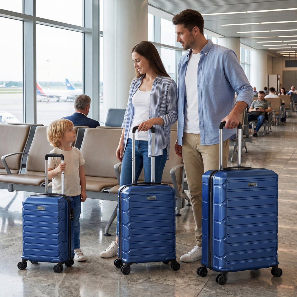 3-Piece Hardside Luggage Set Lightweight Hardside Suitcases with 8-Spinner Wheels