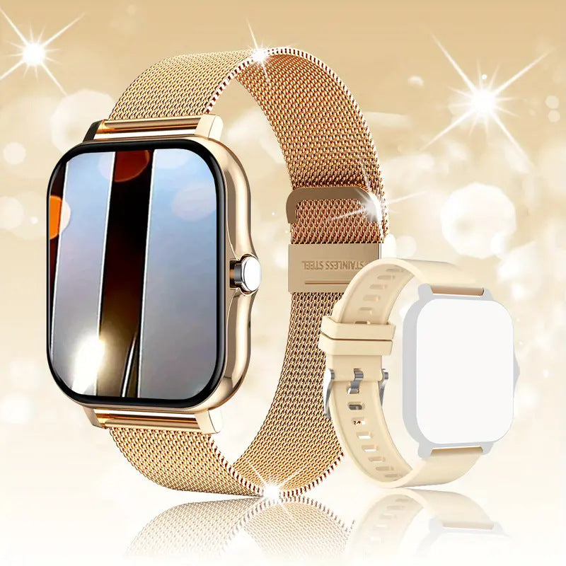 New Women Waterproof Smart Watch With T80/P70 Bluetooth and Heart Rate Monitor Fitness Tracker Luxury New Lady Smartwatch