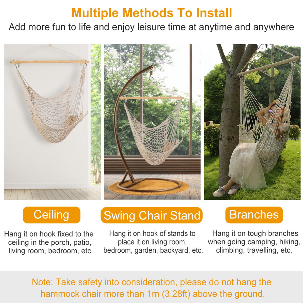 GBruno Hammock Chair Hanging Rope Seat