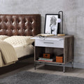 Cistus - Accent Table - Weathered Gray Oak & White