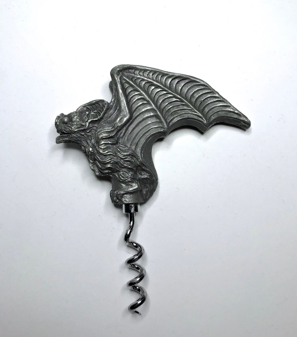 Vampire Bat Corkscrew, Hand Painted Resin | Gothic Vampire Barware | Unique Bat Cork Screw |Dark Fantasy Gothic Wine and Barware Gift