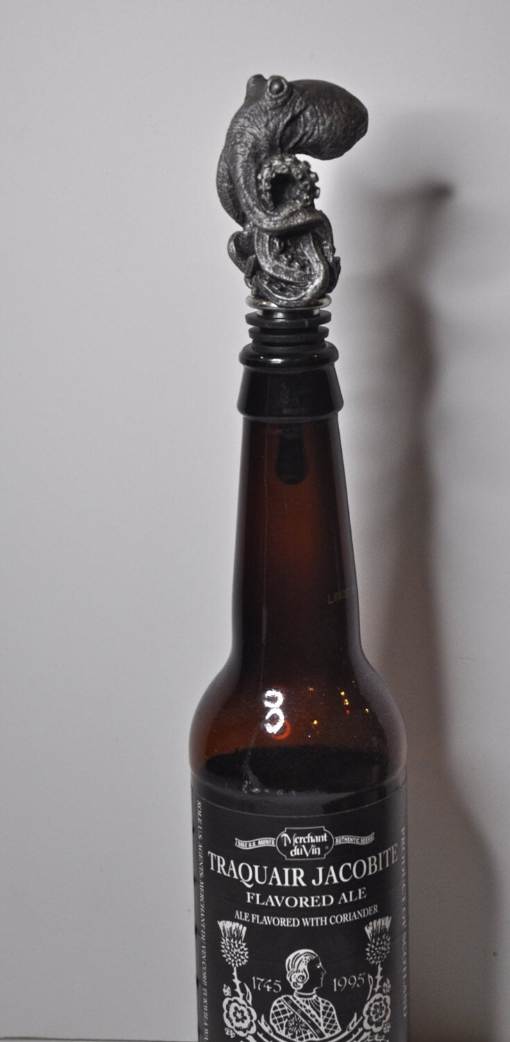 Kraken  Winestopper, Hand Painted Resin | Gothic Nautical Barware | Octopus Cthulhu Bottle Stopper, Gothic Wine and Barware Gift