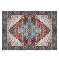 6x9FT VintageÊArea Rug Modern Non Slip Carpet Boho Low Pile Soft Rug Waterproof Machine Washable Rug for Living Room BedroomÊKitchen Dining Room Under