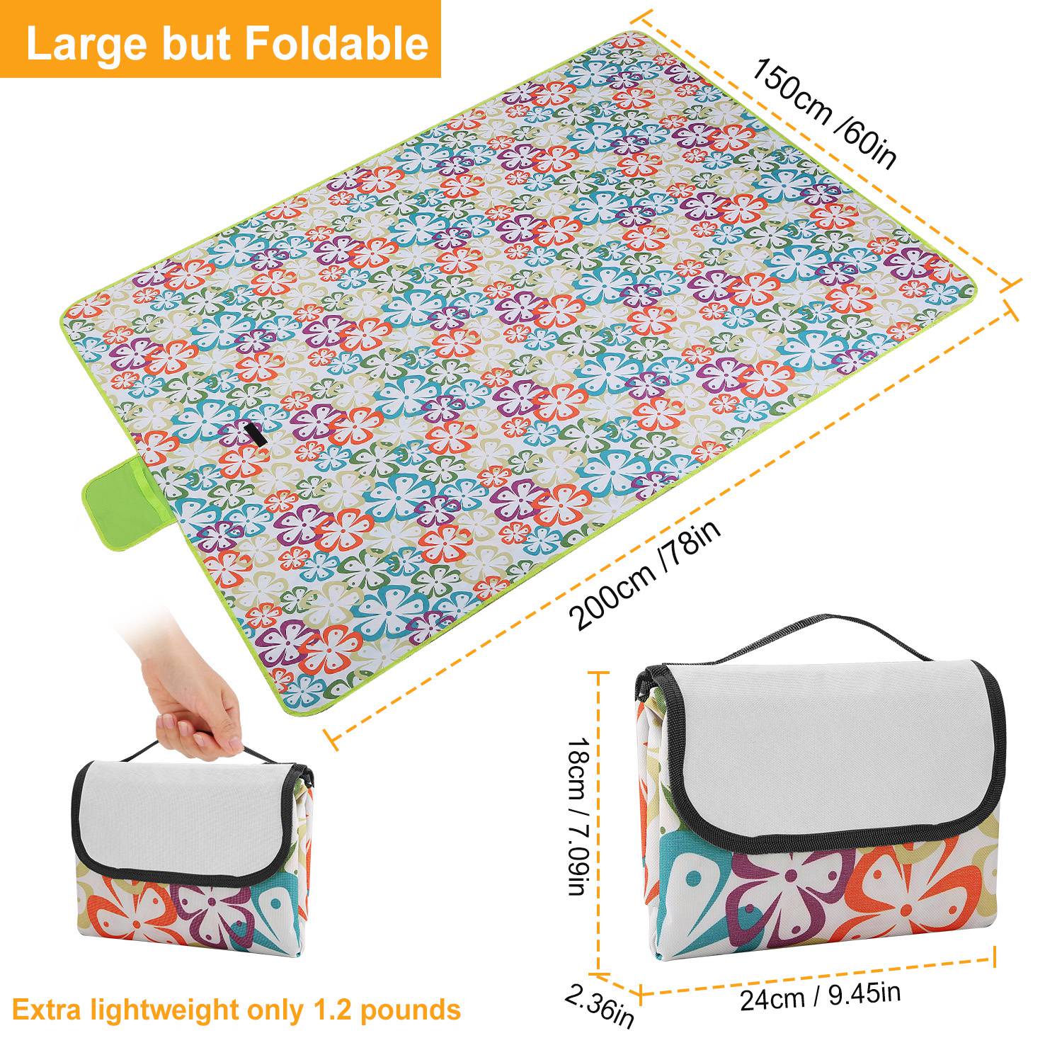 GBruno 60" x 78" Waterproof Picnic Blanket
