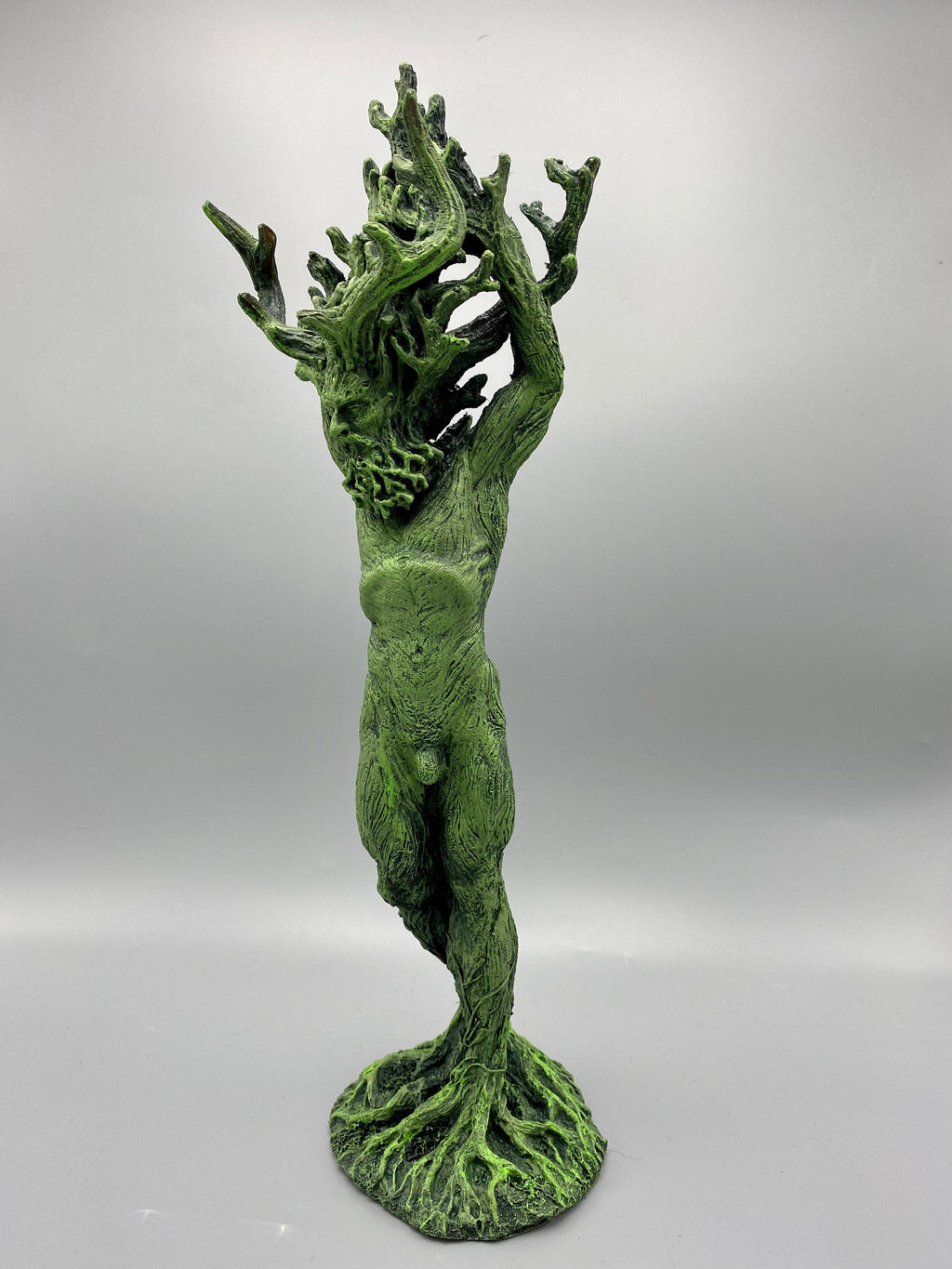 Green Man, Cernunnos Statue, Green Finish
