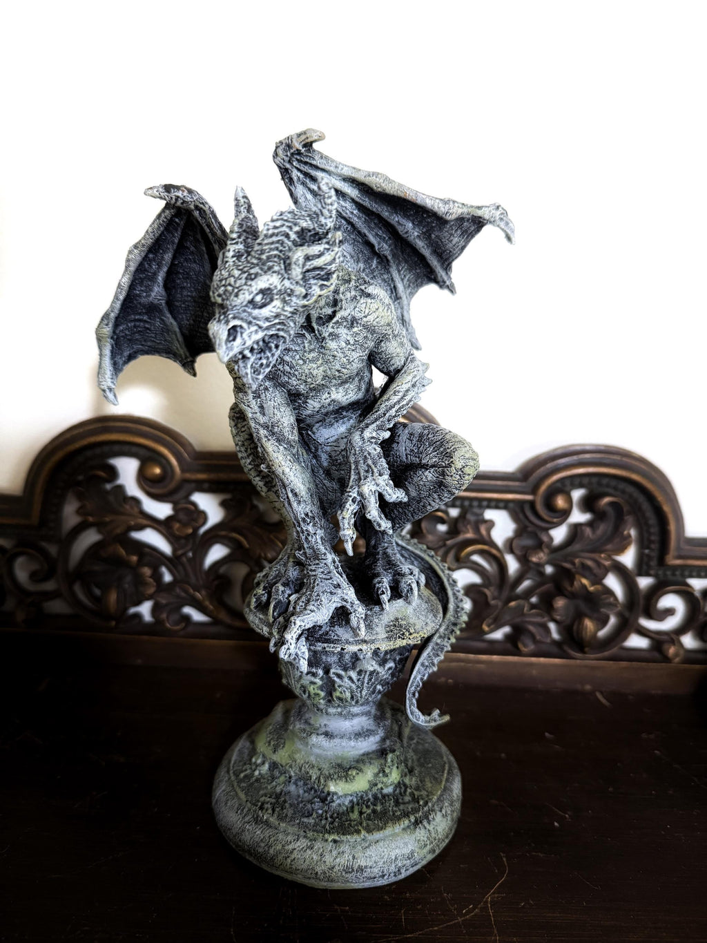 Gargoyle Statue, Hand Painted Resin | Legendary Medieval Monster Figurine | Demon Gargoyle Statue for Fantasy Art lover and Gamer Decor