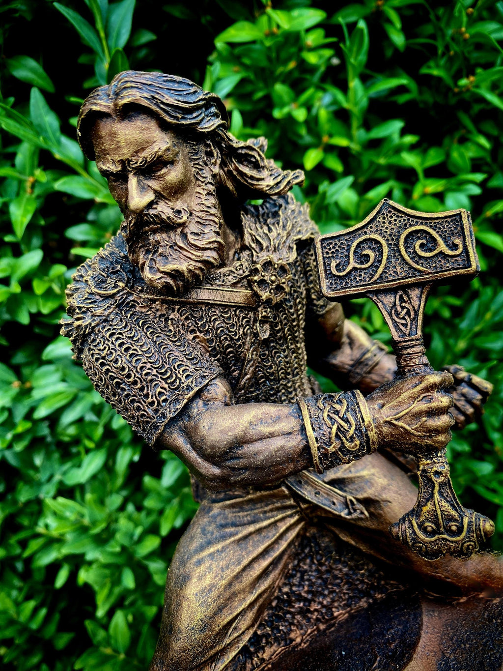 Thor Bust, Hand Painted Resin Sculpture | Norse Mythology Figurine | Myths and Legends God of Thunder Statue, Fantasy Art Home Decor