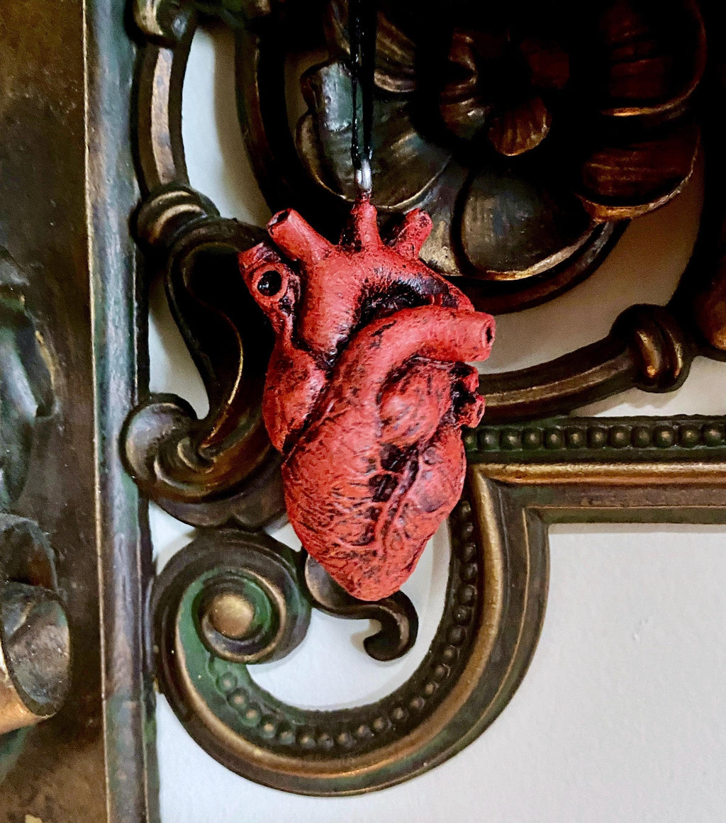 Anatomical Human Heart Ornament | Unique Gothic Home Decor | Resin Sculpture Anatomy Heart, Medical Gift and Gothic Holiday Decor