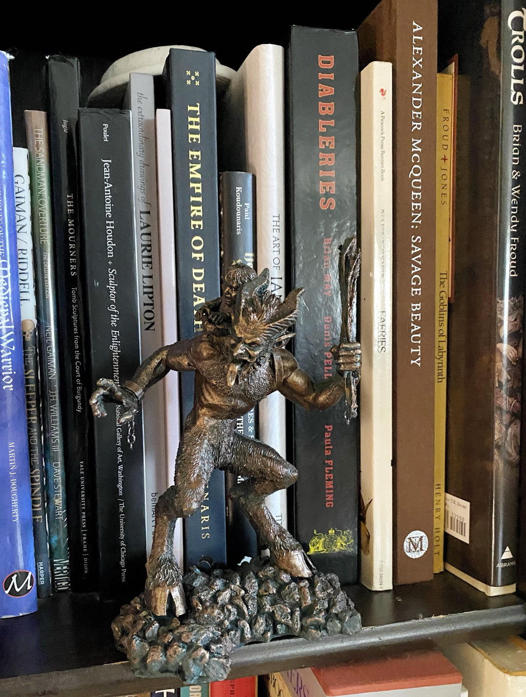 Krampus I Statue, Hand Painted Resin Sculpture Bronze Finish | Mythical Creature Figurine | Dark Christmas Demon, Gothic Folklore Decor