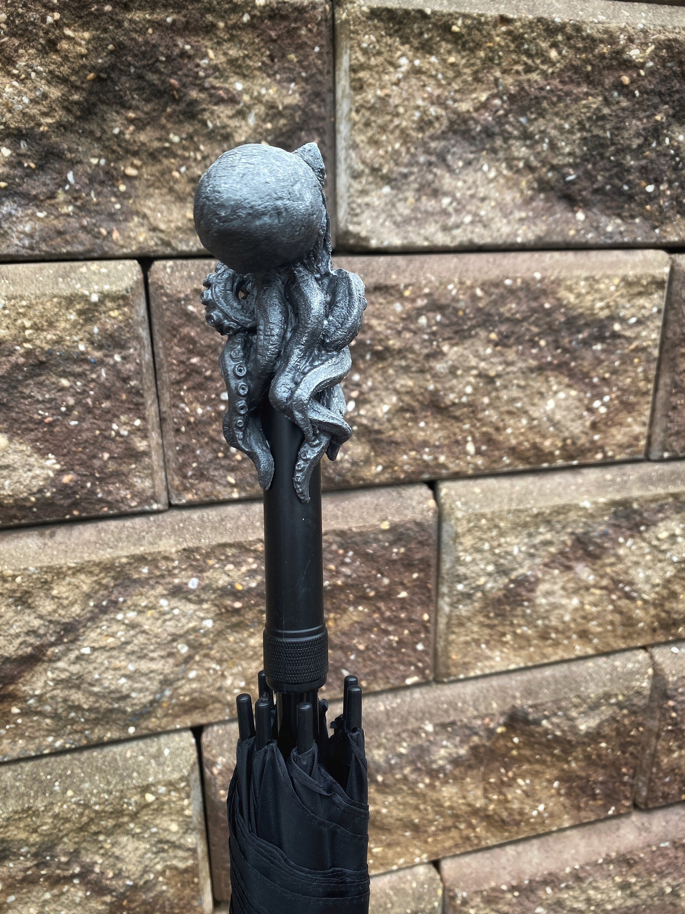 Kraken Umbrella, Hand Sculpted Resin Octopus | Nautical Gothic Umbrella |Fantasy Cosplay Kraken Lovecraftian Umbrella Cane, Gothic Accessory