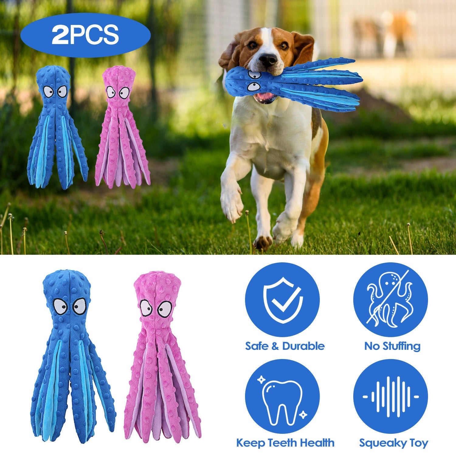 GBruno 2Pcs Squeaky Dog Toys