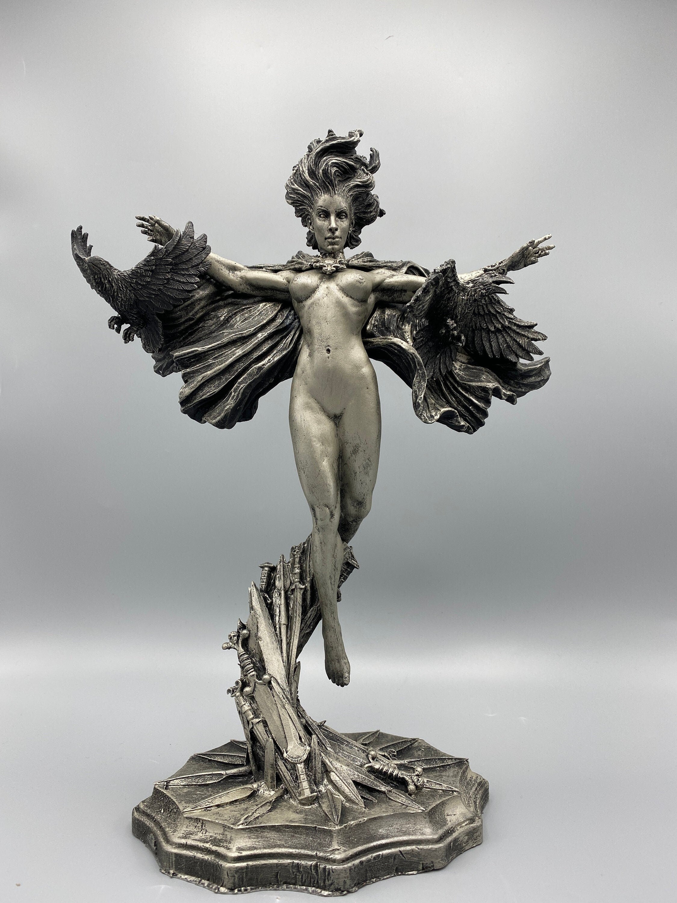 Morrigan the Celtic Goddess Statue | Mythological Deities Figurine | Myths and Legends Character | Mythic Altar Statue for Gothic Home Decor
