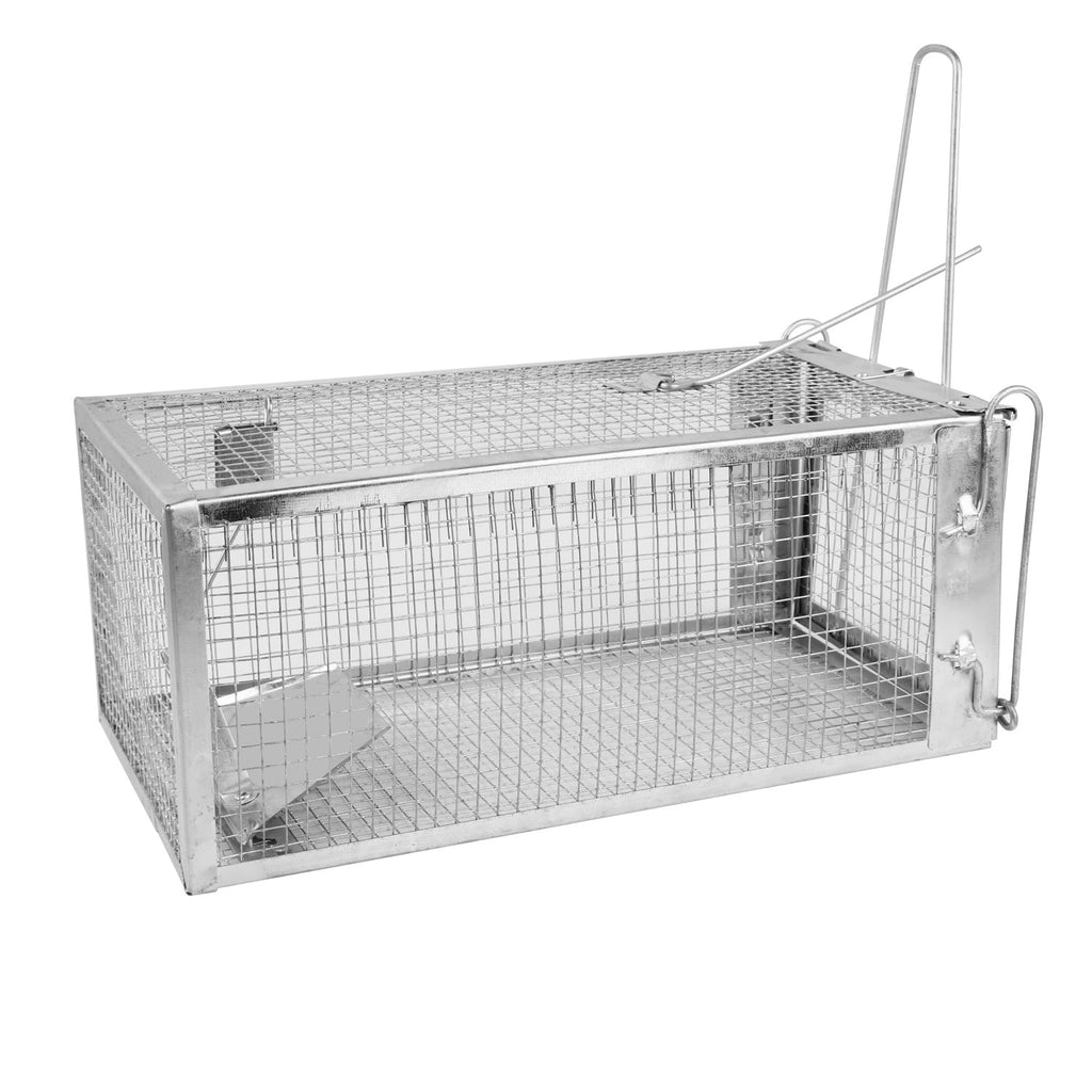Rat Trap Cage Humane Live Rodent Trap Cage Galvanized Iron Mice Mouse Control Bait Catch with Detachable U Shaped Rod