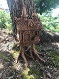 Baba Yaga Hut Statue, Hand Painted Resin Sculpture | Russian Folklore Figurine | Witch House Statue | Fantasy Art for Gothic Home Decor