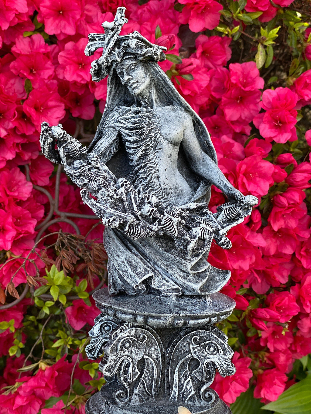 Hel, Goddess of Death and the Underworld Bust, Hand Painted Resin Sculpture | Pagan Goddess Figurine | Altar Statue for Gothic Home Decor