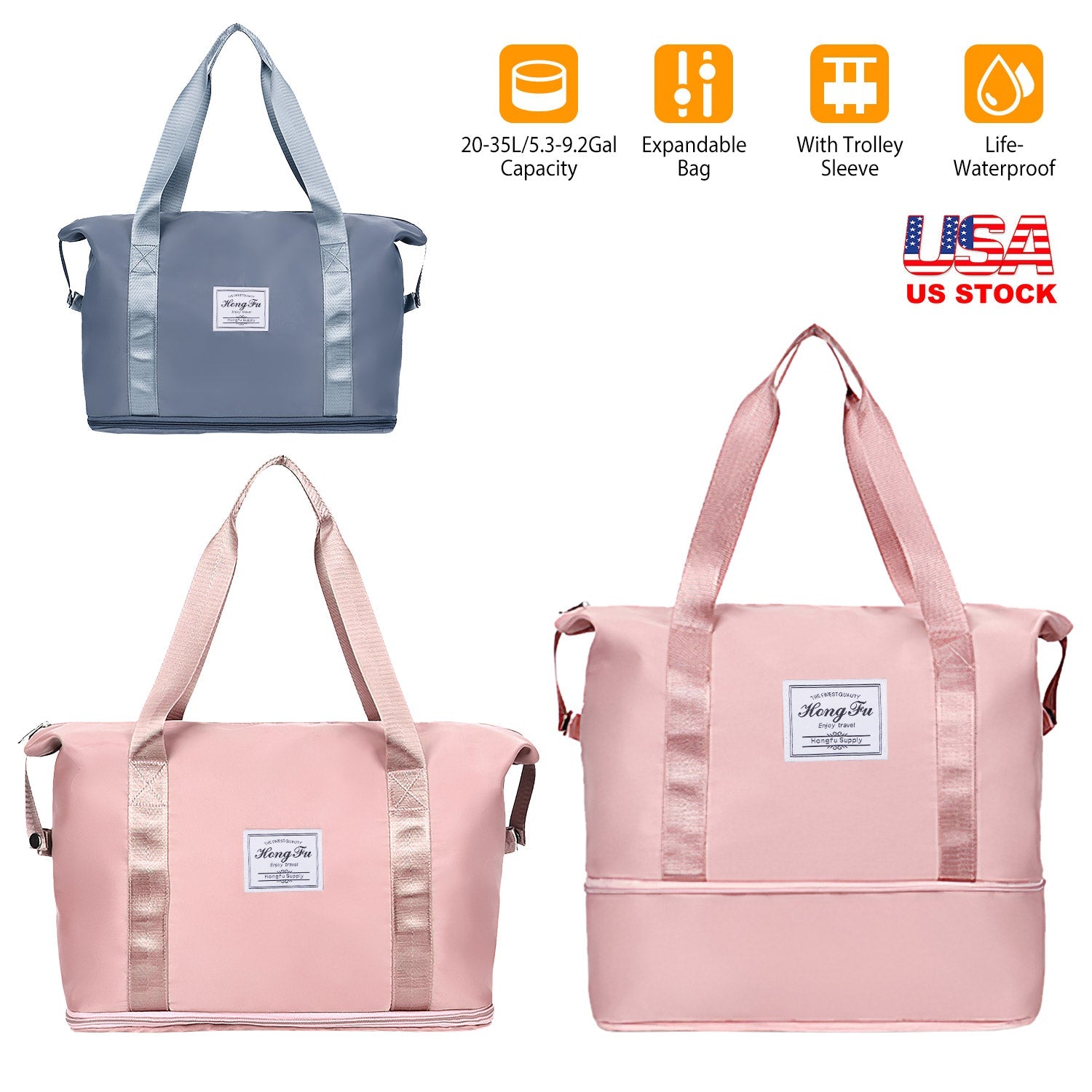 GBruno 35L/9.2Gal Shoulder Travel Duffle Bag
