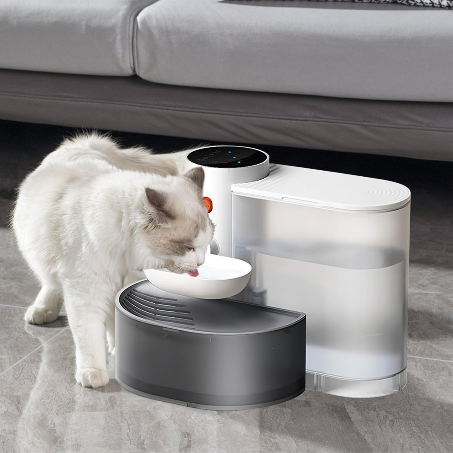 Smart Pet Water Fountain Automatic Cat Water Dispenser 3L/101OZ Cordless Rechargeable Dog Water Fountain Self-Refill with 3 Adjustable Volume 3 Time I