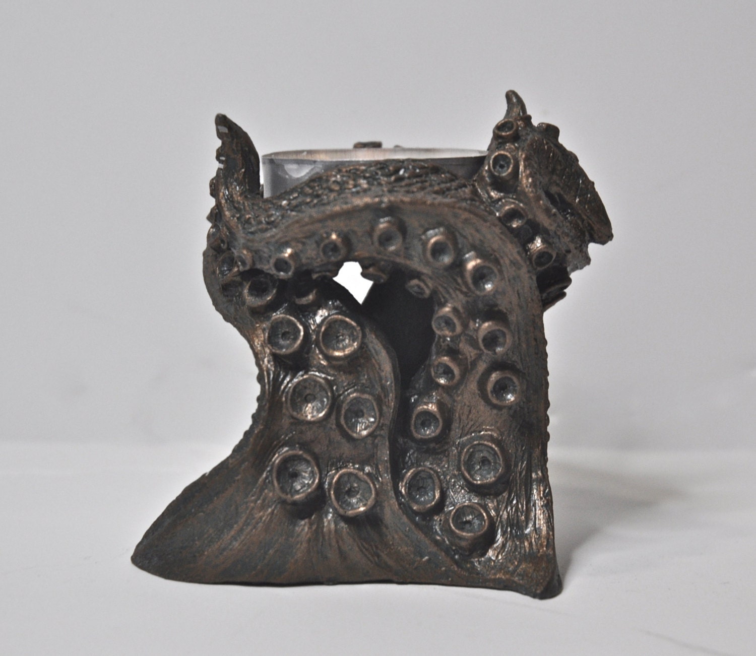 Kraken Tentacles Tea Light Holder, Hand Sculpted Resin Sculpture | Lovecraftian Tentacle Tea Light for Nautical Gift and Gothic Home Decor