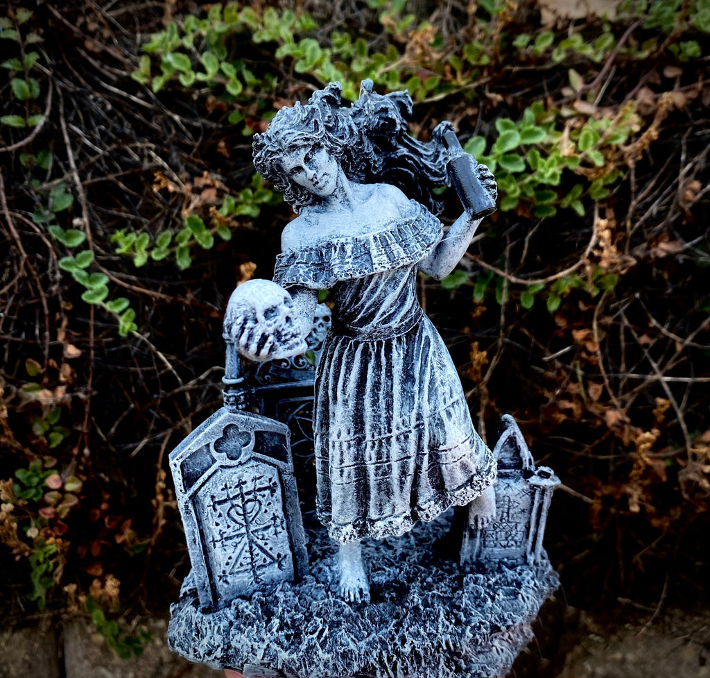 Witch’s Sabbath: Maman Brigitte, the Voodoo Death Loa Statue | Voudou Folklore Pagan Witchcraft Figurine | Witchy Art for Gothic Home Decor