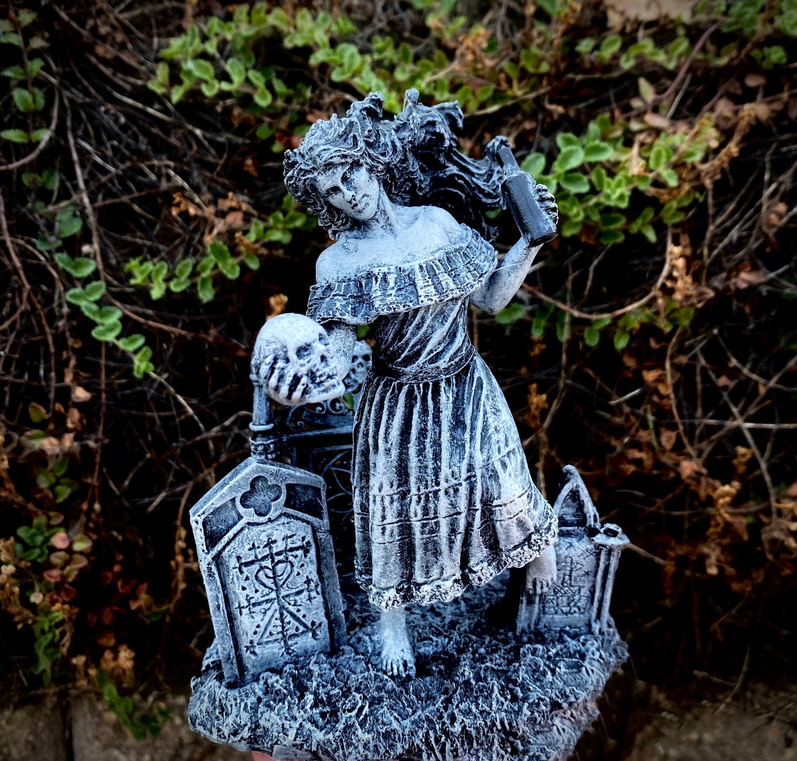 Witch’s Sabbath: Maman Brigitte, the Voodoo Death Loa Statue | Voudou Folklore Pagan Witchcraft Figurine | Witchy Art for Gothic Home Decor