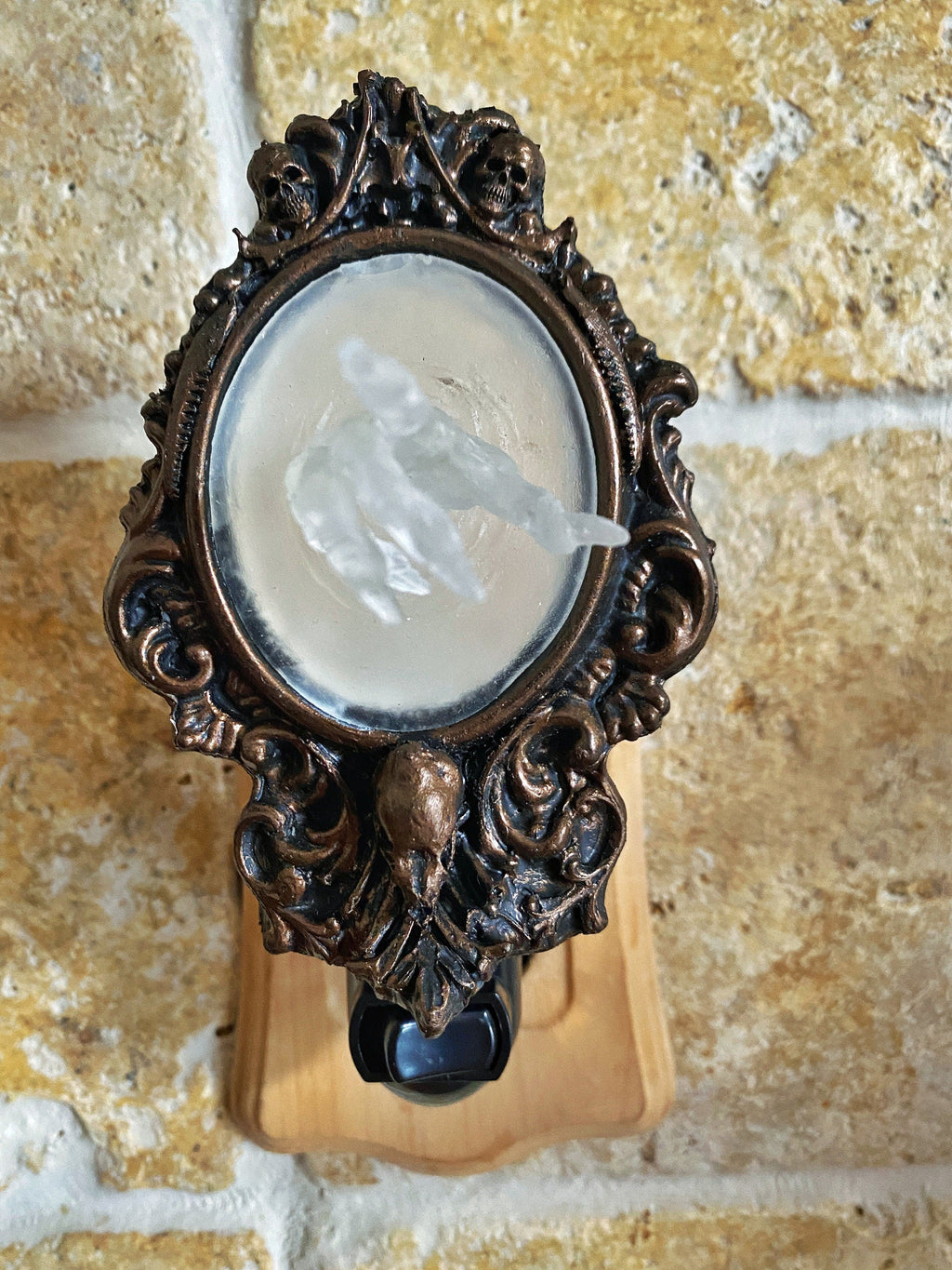 Spectral Hand Nightlight, Hand Painted Resin Sculpture | Victorian Gothic Night Light |  Ghost Hand Lighting for Gothic Fantasy Home Decor