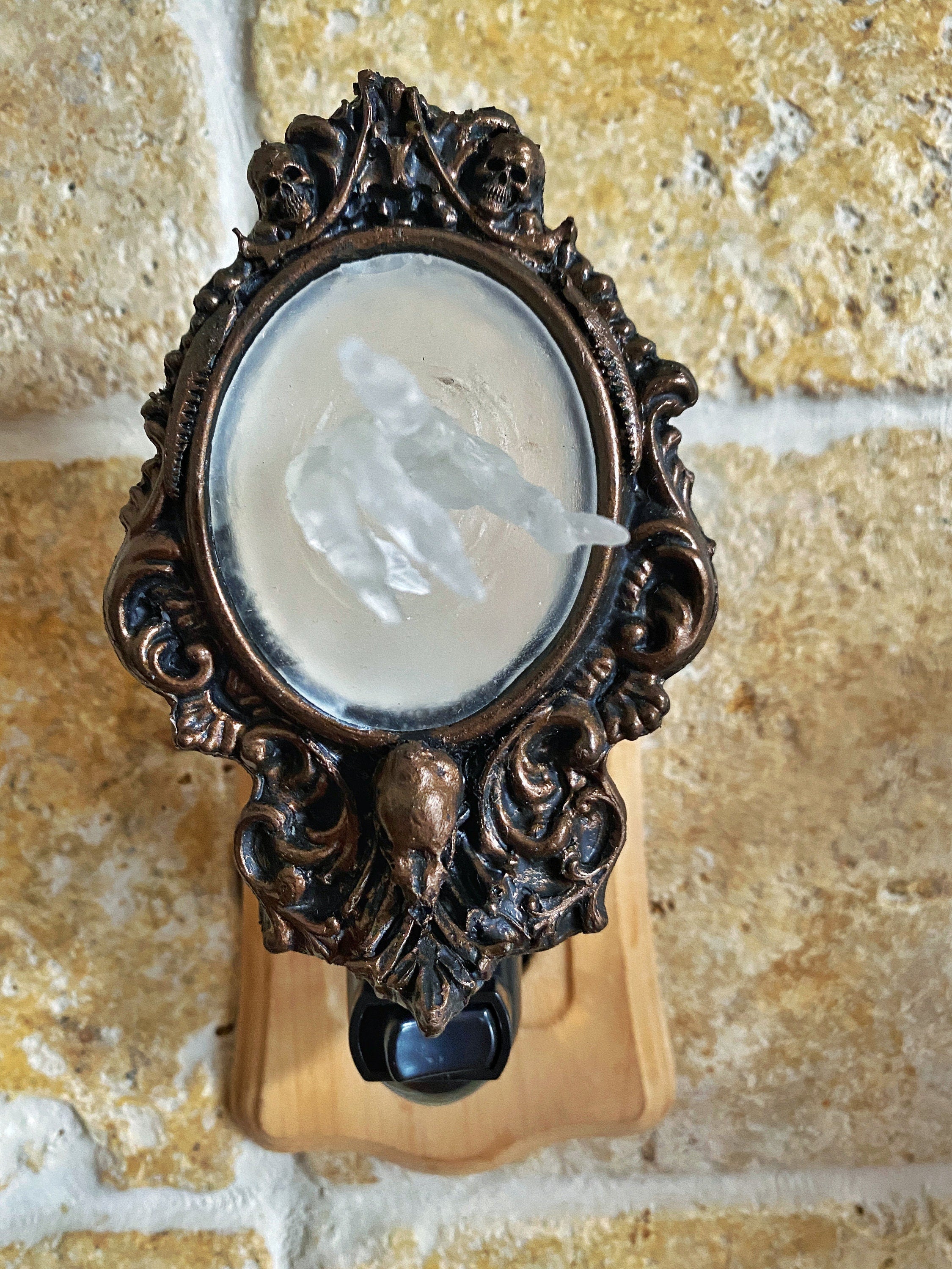 Spectral Hand Nightlight, Hand Painted Resin Sculpture | Victorian Gothic Night Light |  Ghost Hand Lighting for Gothic Fantasy Home Decor