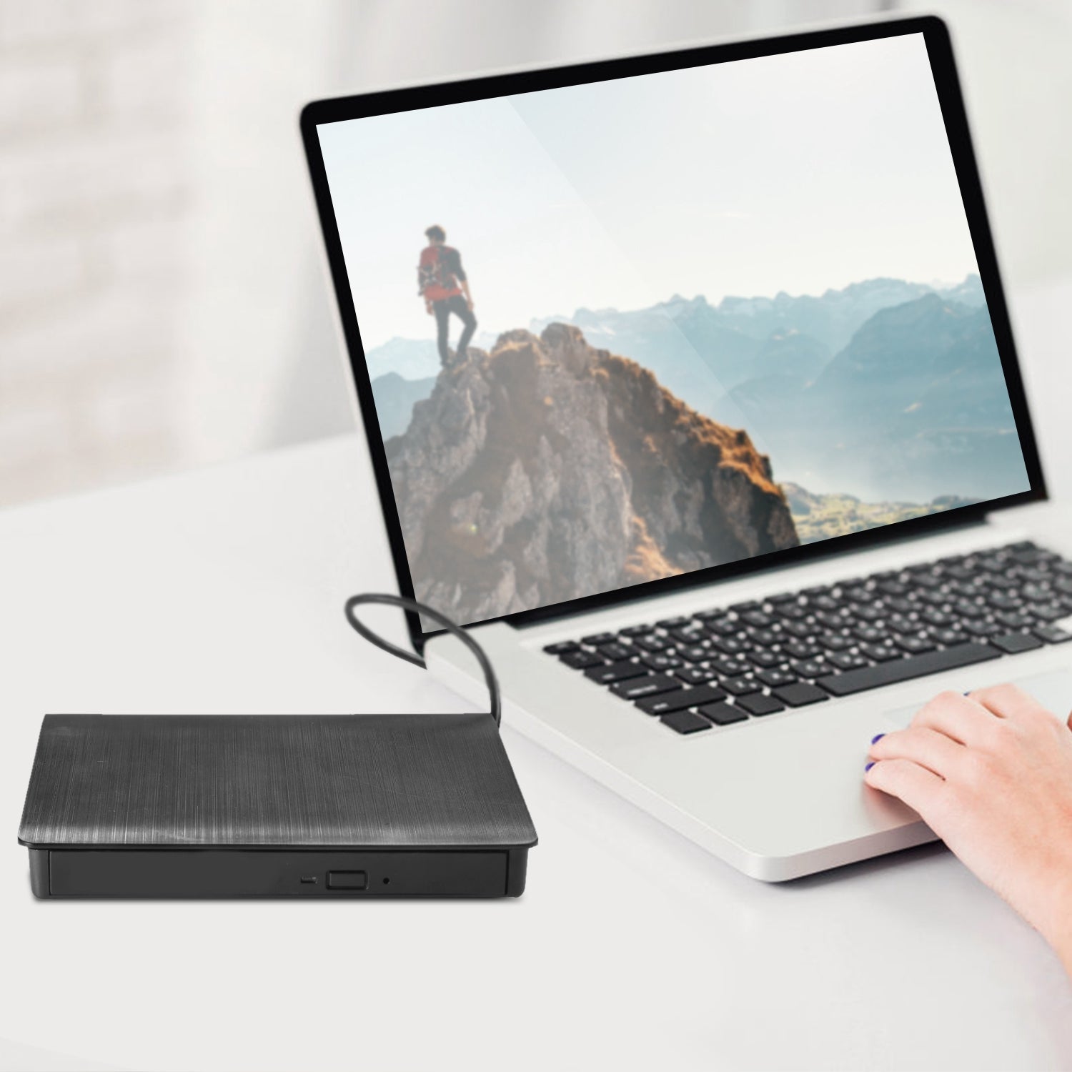 External CD DVD Drive USB 3.0 Slim DVD-RW Drive Superdrive Burner Writer High Speed Data Transfer USB Optical Drives Players for PC Desktop Laptop Win